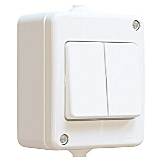Elektro Material Nadžbukni serijski prekidač za vlažne prostore Fluid (Bijele boje, IP44, Plastika, Vrsta montaže: Nadžbukno)