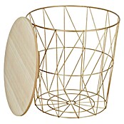 Mesa auxiliar (Ø x Al: 38,5 x 39 cm, Tablero de fibra de madera de densidad media (MDF), Dorado)