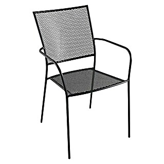 Vrtna stolica Sarah (D x Š x V: 54 x 56 x 86 cm, Crne boje, Mogu se slagati jedni na druge)