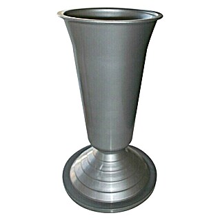 Nadgrobna vaza sa podloškom (Srebrne boje, Plastika)