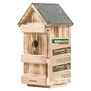 Windhager Kućica za gniježđenje ptica 3 u 1 (Prikladno za: Sjenice, D x Š x V: 15 x 16 x 31 cm, Puno drvo, Obrađeno plamenom)