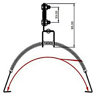 Krovni nosač za gromobranski vodič (95 mm)
