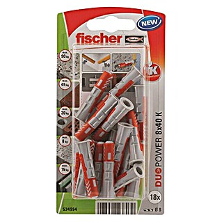 Fischer Duopower Set univerzalnih tipli (Promjer tiple: 8 mm, Duljina tiple: 40 mm, 18 kom, Najlon)