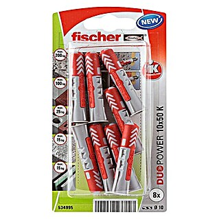 Fischer Duopower Set univerzalnih tipli (Promjer tiple: 10 mm, Duljina tiple: 50 mm, 8 kom, Najlon)