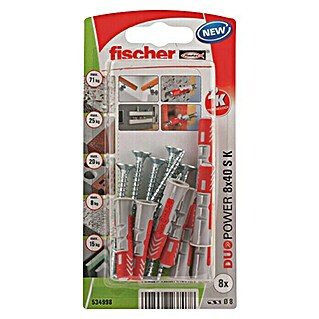 Fischer Duopower Set vijaka s tiplama (Promjer tiple: 8 mm, Duljina tiple: 40 mm, 8 kom)