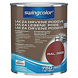swingcolor Lak za drveni pod Swingcolor (Crvene boje, 750 ml, Svilenkasti mat, Na bazi akrilata)