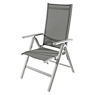 Sunfun Vrtna stolica Hannah (67 x 60 x 110 cm, Naslon od tekstila, Srebrne boje, Preklopno)