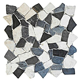 Mozaik pločica Mramor (30 x 30 cm, Bijelo-crno-sive boje, Mat)