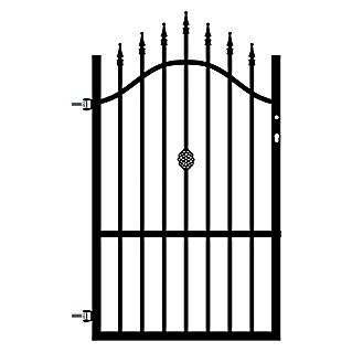 Polbram Vrata za ogradu Rose lijeva (90 x 150 cm, Crne boje, Metal)