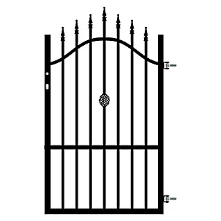 Polbram Vrata za ogradu Rose desna (Š x V: 90 x 150 cm, Crne boje)