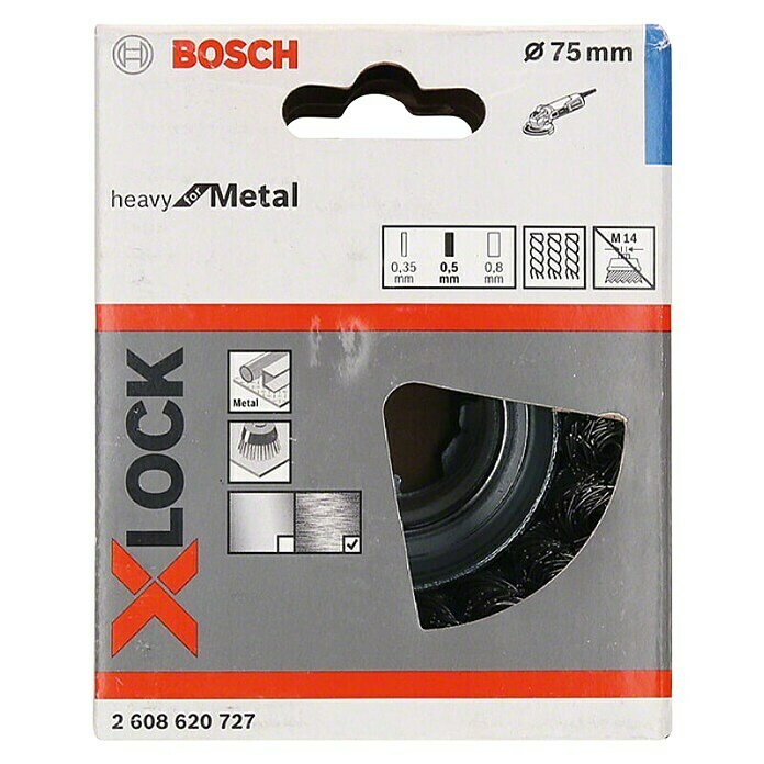 Bosch Professional X-Lock Okrugla žičana četka (Namijenjeno za: Kutna brusilica, Promjer rupe za ugradnju: 75 mm, Vrsta žice: Pleteno)
