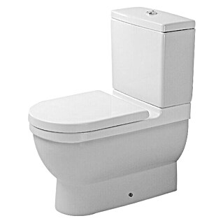 Duravit Starck 3 Stand-WC-Kombination Typ 1 (Mit Spülrand, Mit antibakterieller Glasur, Spülform: Tief, WC Abgang: Waagerecht, Weiß)
