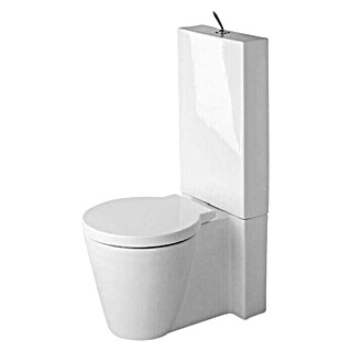 Duravit Starck 1 Stand-WC-Kombination (Mit Spülrand, Ohne Spezialglasur, Spülform: Tief, WC Abgang: Waagerecht, Weiß)