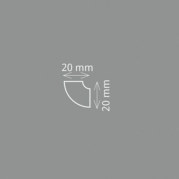 Zierprofil D 20 (1,5 m x 2 cm x 2 cm, Polystyrol XPS)