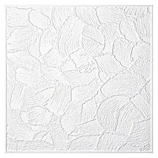 Deckenplatte Kellenputz (50 x 50 cm, Weiß, 2 m², Polystyrol geschäumt)
