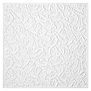 Deckenplatte Paris (50 x 50 cm, Weiß, 2 m², Polystyrol geschäumt)