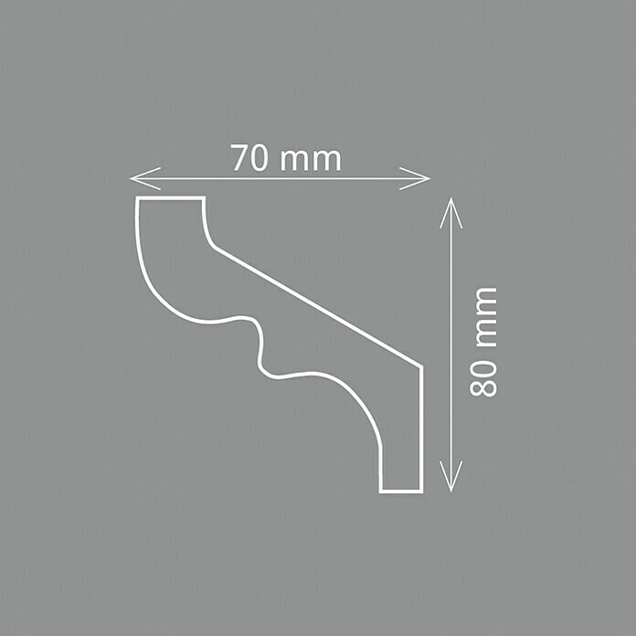 Zierprofil Modern S 80 (200 x 7 x 8 cm, Polystyrol XPS)