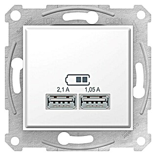 Schneider Electric Sedna Cargador USB (2 conexiones, Blanco)