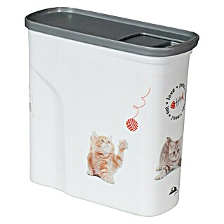 Curver Futterbox Katze (20,5 x 9 x 19,5 cm, Fassungsvermögen: 2 l, Kunststoff, Motiv: Katzen)