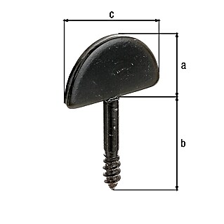 GAH Alberts Tope de cierre para postigos (An x L: 34 x 55,5 mm, Negro)