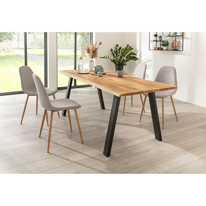 Tischplatte Platte Eiche Massiv Holz NEU Tisch Brett Leimholz mit Baumkante ! 