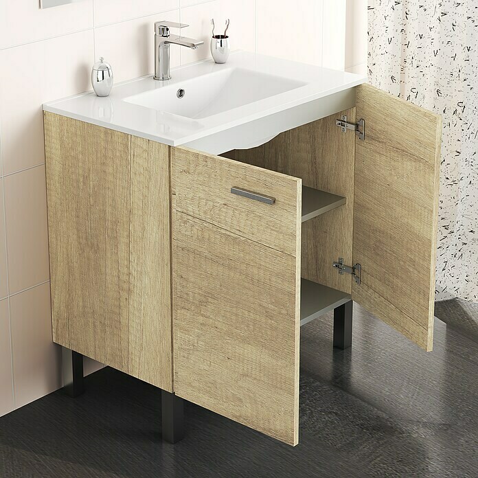 Mueble de lavabo Fran (46 x 60 x 85 cm, Nature)