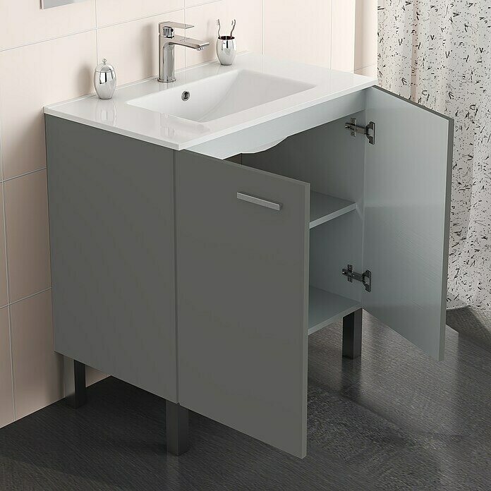 Mueble de lavabo Fran (46 x 80 x 85 cm, Antracita)