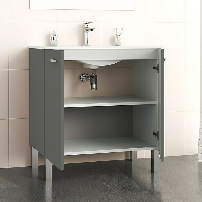 Mueble de lavabo Fran (46 x 80 x 85 cm, Antracita)