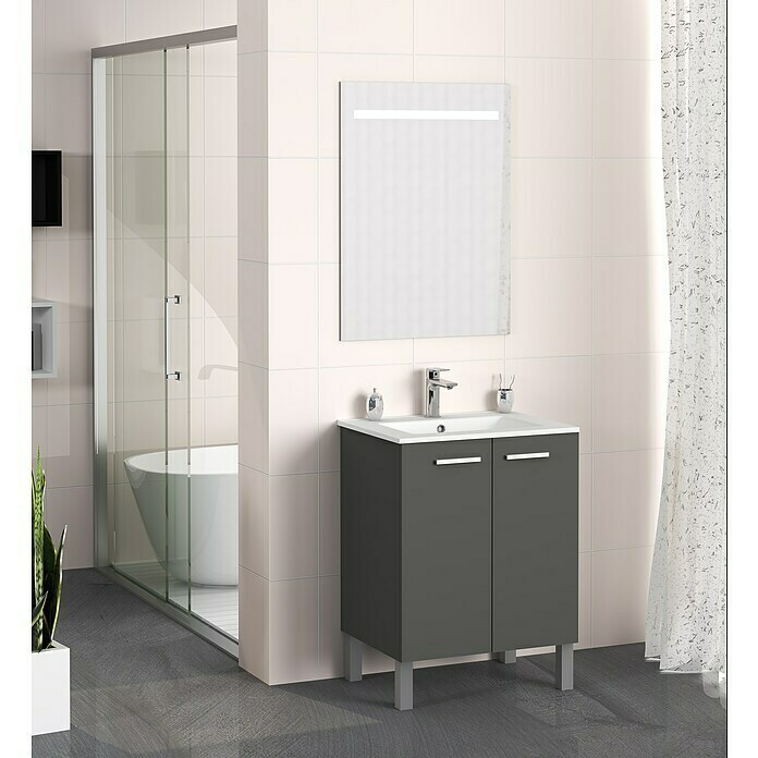 Mueble de lavabo Fran (46 x 60 x 85 cm, Antracita)