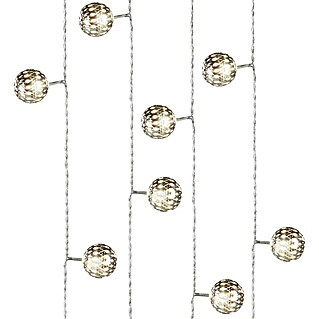 Guirnalda luminosa LED bolas plata (Para interior, 20 luces, Longitud del cable: 400 cm, Color de luz: Blanco neutro)