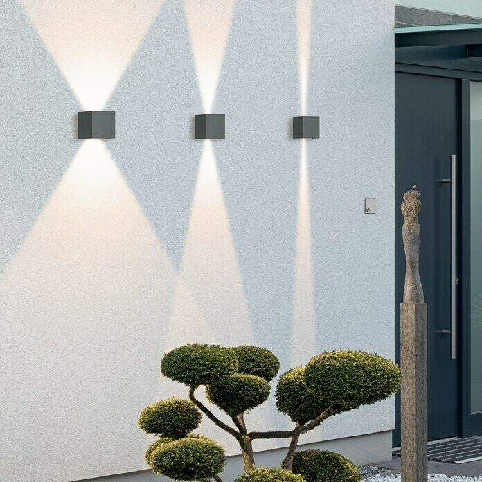Starlux Vanjska zidna LED svjetiljka Umea (8 W, Boja: Antracit, D x Š x V: 10 x 10 x 10 cm, IP54, Kutno)