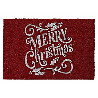 Fußmatte Merry Christmas (Rot, 60 x 40 cm, 100 % Kokos)