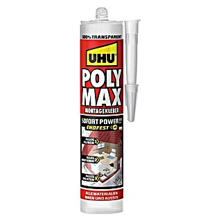 UHU Poly Max Montagekleber Sofort Power (300 g, Transparent)