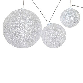 Bola decorativa LED Set 3 (3 ud., Diámetro: 20 cm, Blanco, Plástico)