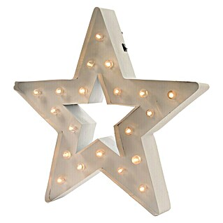 Estrella navideña LED Rock (Blanco, Para interior, Altura: 37,5 cm)