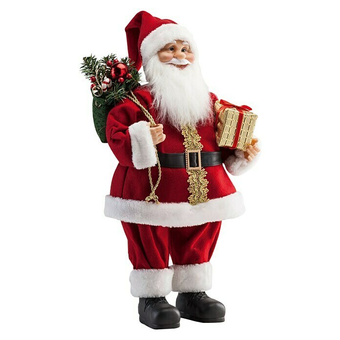 Djed Mraz (Visina: 60 cm, S izrezom u obliku jele, Crvena)