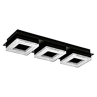 Eglo Plafón LED para pared y techo Fradelo 1 (12 W, L x An x Al: 46 x 14 x 6 cm, Negro/blanco, Blanco cálido)