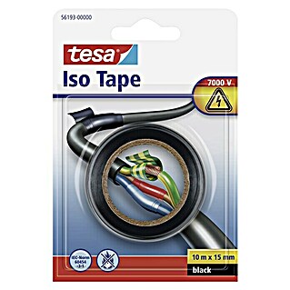 Tesa Pvc-isolatietape (10 m x 15 mm, Zwart)