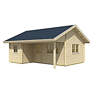 Skan Holz Gartenhaus Ontario (B x T: 680 x 580 cm, Holz, 24 m², Wandstärke: 70 mm, 28 mm Profilschalung mit Nut & Feder)