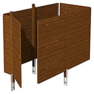Skan Holz Carport-Abstellraum C1 (Passend für: Skan Holz Carports mit Durchfahrtsbreite bis 291 cm, Nussbaum)