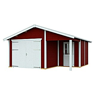 Skan Holz Garage Varberg 2 (B x T: 500 x 525 cm, Schwedenrot)