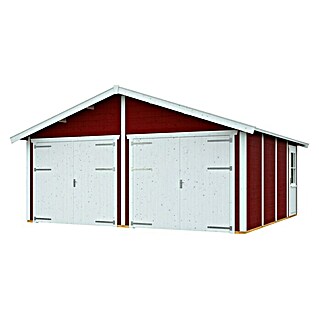 Skan Holz Garage Varberg 3 (B x T: 570 x 525 cm, Einfahrtshöhe: 198 cm, Schwedenrot)