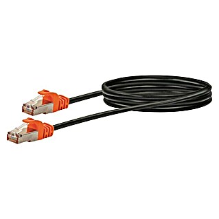 Schwaiger Netzwerk-Kabel CAT 7  (2 m, Schwarz, RJ45-Stecker, Bis zu 10 Gbit/s)