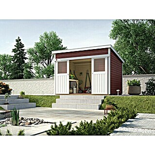 Weka Gartenhaus 225 (B x T: 315 x 249 cm, Holz, 6,343 m², Wandstärke: 21 mm, Schwedenrot/Weiß)