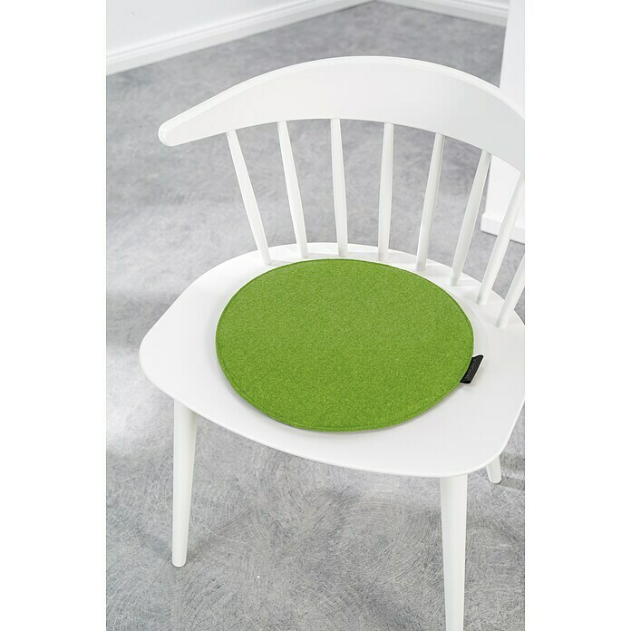 Sitzkissen rund Carl (Ø x H: 35 x 2 cm, Grün, 100 % Polyester)
