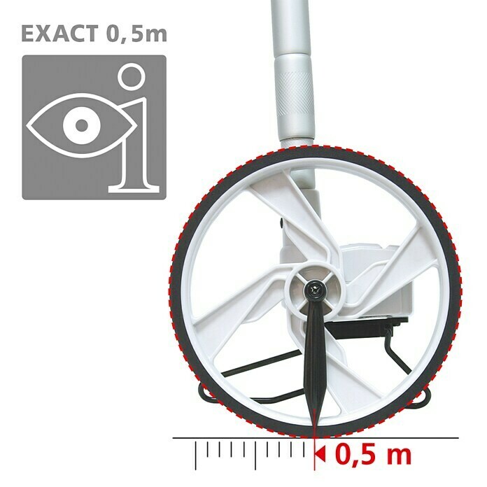 Mini Messrad 0-9999 mtr Analog Anzeige leicht Handlich Teleskopstiel 46-90cm 