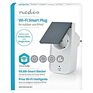 Nedis Smartlife WiFi-Schaltsteckdose (Weiß, Max. Anschlussleistung: 3 680 W, Schutzart: IP44)