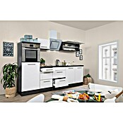 Respekta Premium Küchenzeile RP270HEWBO (Breite: 270 cm, Mit Elektrogeräten, Weiß Hochglanz)