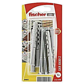 Fischer Taco largo SXR-Z (Longitud taco: 80 mm, Diámetro taco: 8 mm, Con tornillos, 5 uds.)