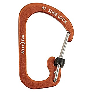 Nite Ize Mosquetón Slide Lock (44 x 29 mm, Metal, Naranja, Resistencia a la tracción: 4,5 kg)